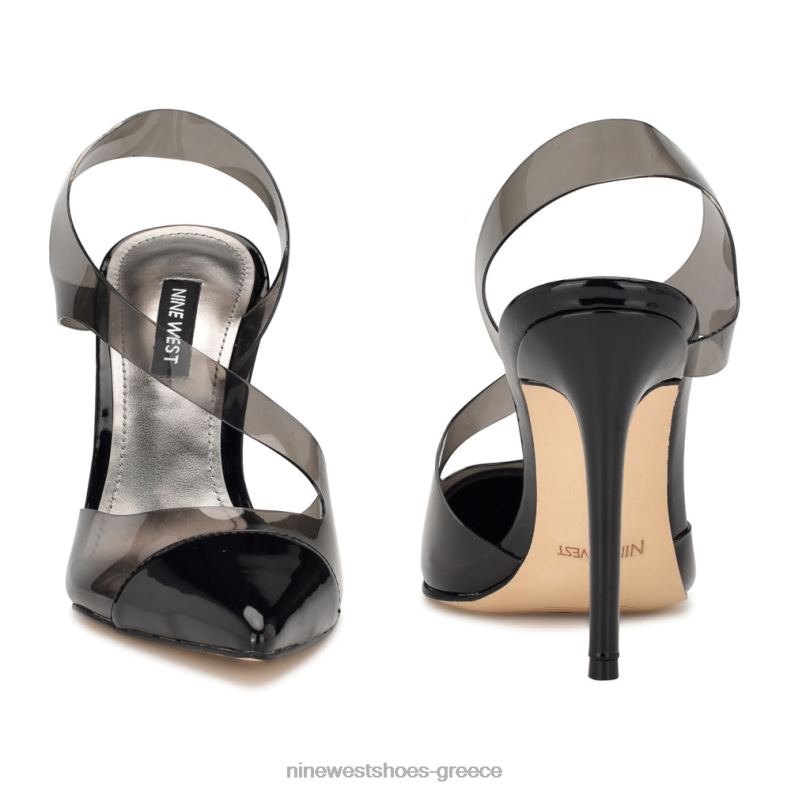 Nine West άψογες μυτερές αντλίες slingback 2JJ4N1412 μαύρος καπνός