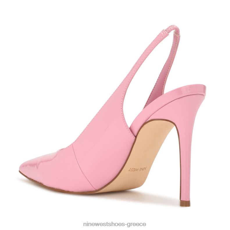 Nine West φτερά μυτερά δάχτυλα slingback αντλίες 2JJ4N1586 ροζ πατέντα