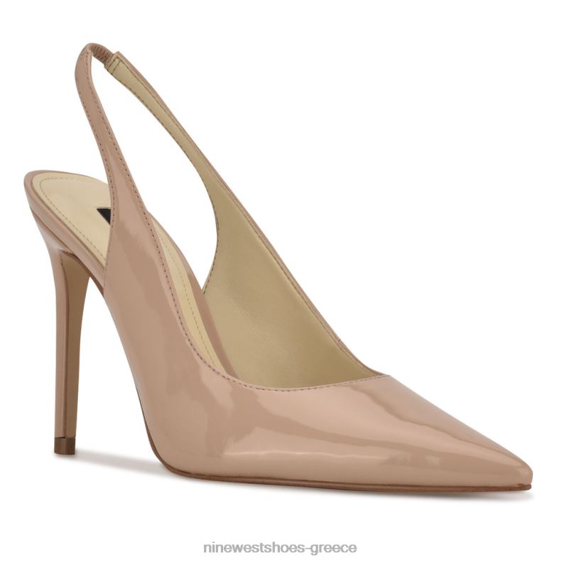 Nine West φτερά μυτερά δάχτυλα slingback αντλίες 2JJ4N1612 φυσικό δίπλωμα ευρεσιτεχνίας