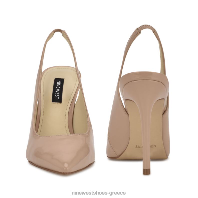 Nine West φτερά μυτερά δάχτυλα slingback αντλίες 2JJ4N1612 φυσικό δίπλωμα ευρεσιτεχνίας