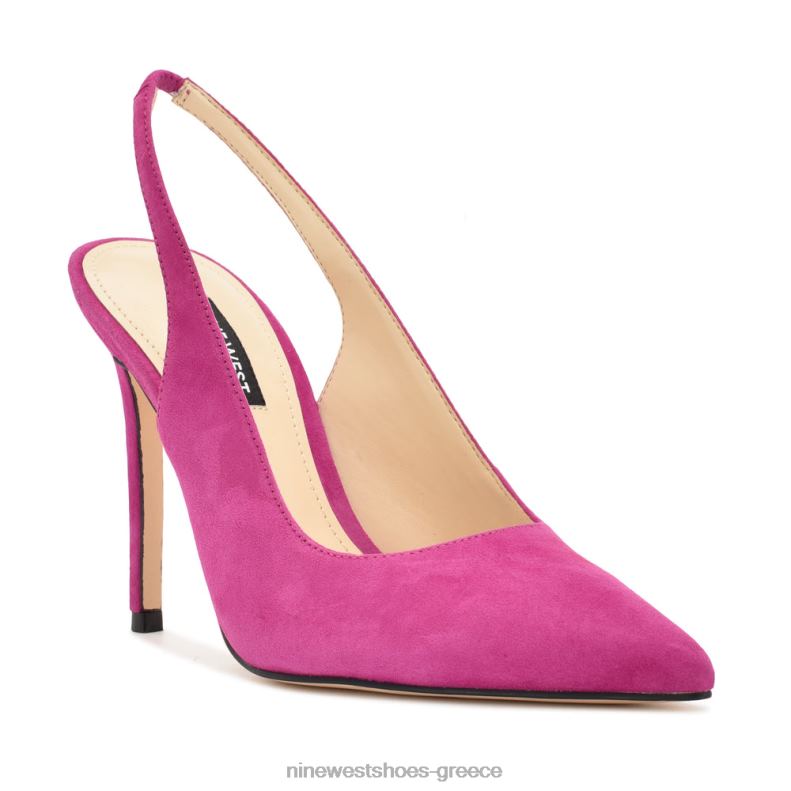 Nine West φτερά μυτερά δάχτυλα slingback αντλίες 2JJ4N924 ροζ σουέτ