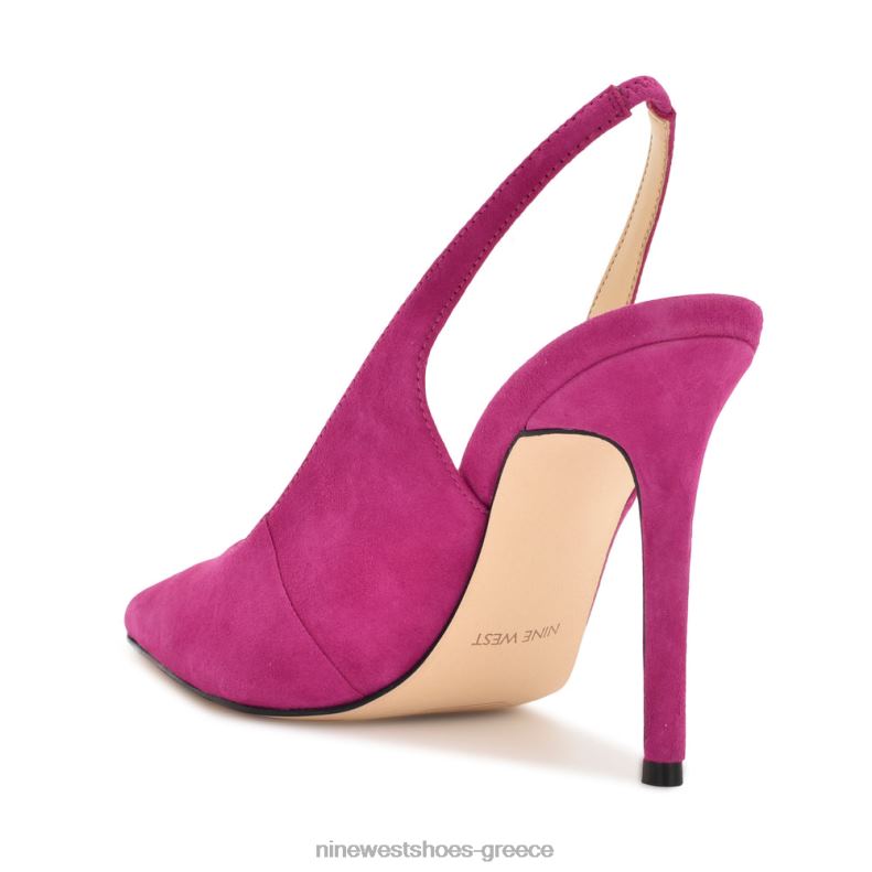 Nine West φτερά μυτερά δάχτυλα slingback αντλίες 2JJ4N924 ροζ σουέτ