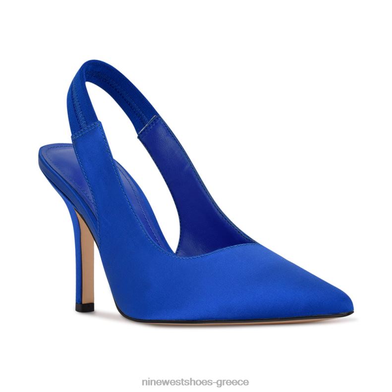 Nine West αντλίες slingback ciser 2JJ4N960 μπλε σατέν