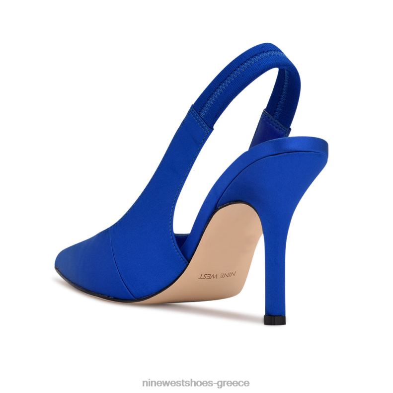 Nine West αντλίες slingback ciser 2JJ4N960 μπλε σατέν