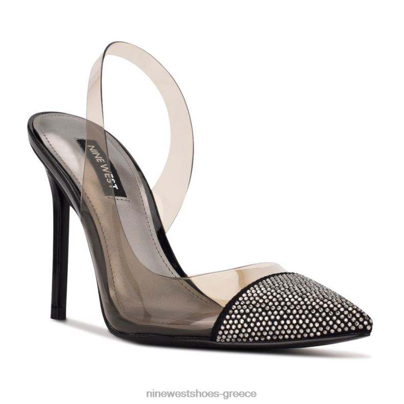 Nine West αντλίες slingback francin 2JJ4N1880 μαύρος καπνός