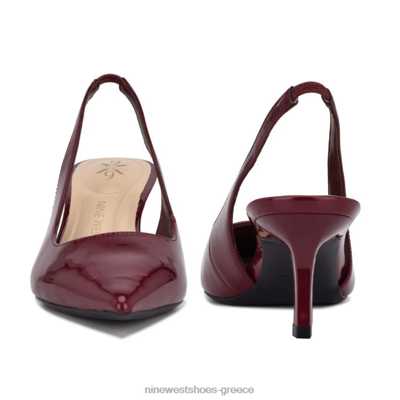 Nine West αντλίες slingback kately 9x9 2JJ4N1106 πατέντα δαμάσκηνου