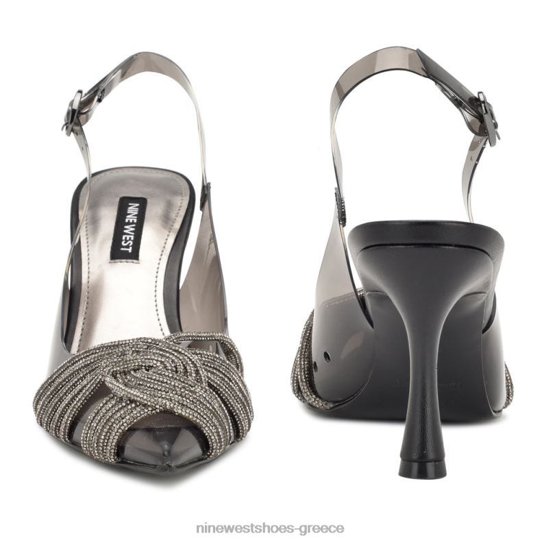 Nine West αντλίες slingback nalan 2JJ4N1274 μαύρο/διαφανές κρύσταλλο