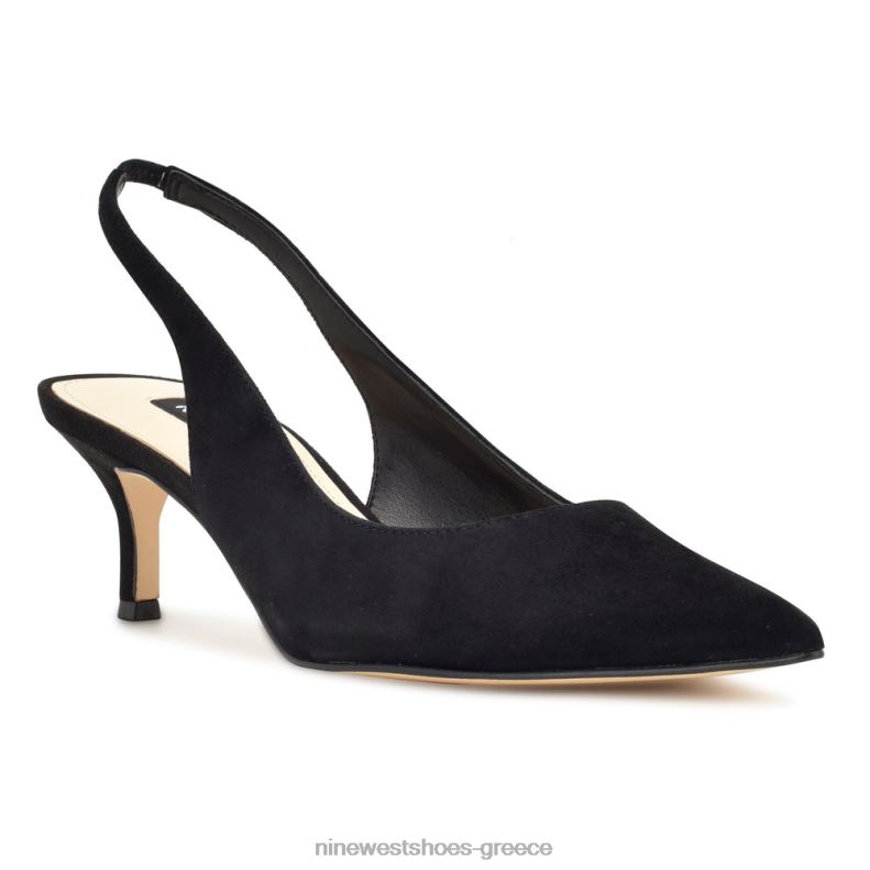 Nine West αντλίες slingback nataly 2JJ4N1153 μαύρο σουέτ