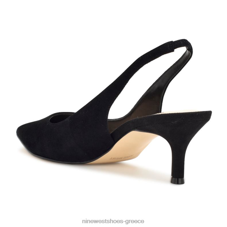 Nine West αντλίες slingback nataly 2JJ4N1153 μαύρο σουέτ