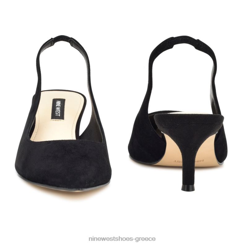 Nine West αντλίες slingback nataly 2JJ4N1153 μαύρο σουέτ