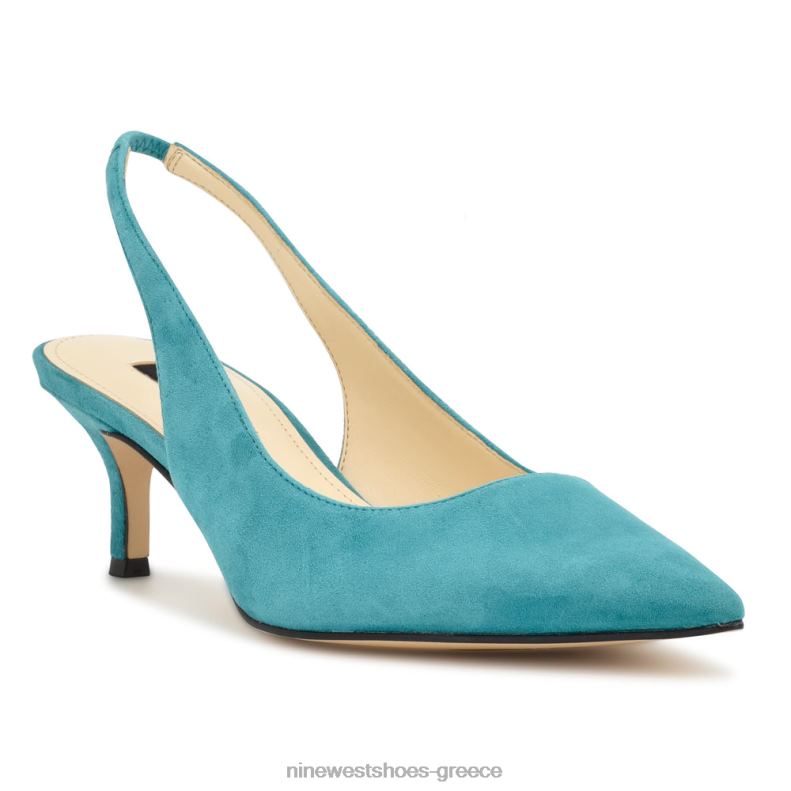 Nine West αντλίες slingback nataly 2JJ4N886 τιρκουάζ σουέτ