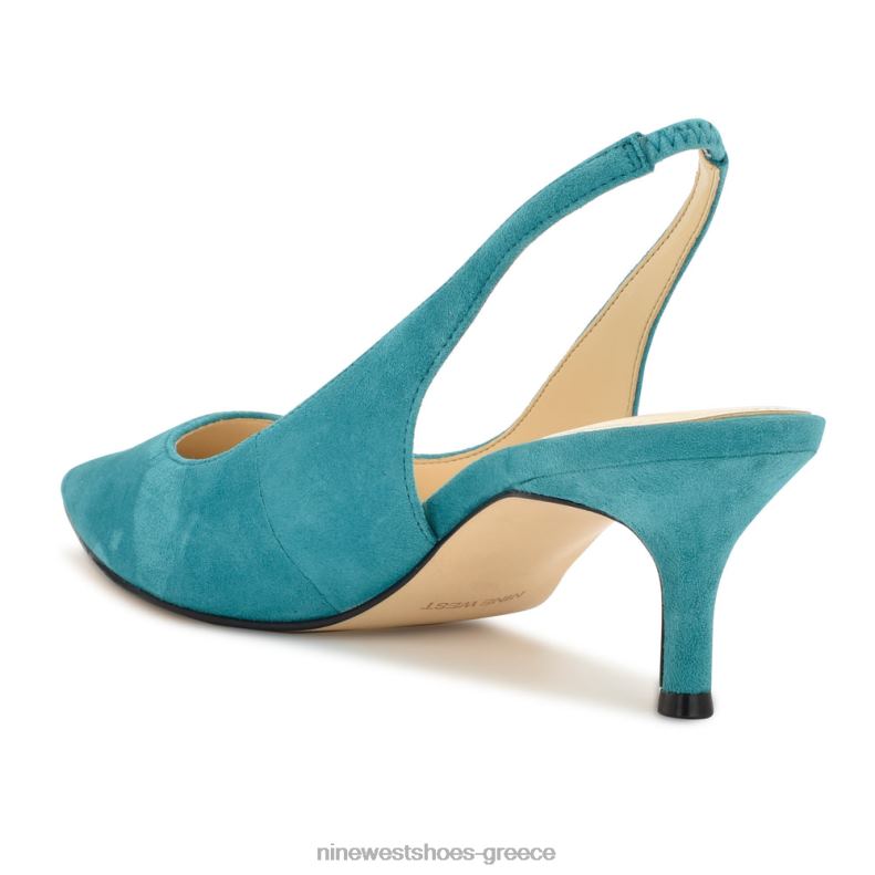 Nine West αντλίες slingback nataly 2JJ4N886 τιρκουάζ σουέτ