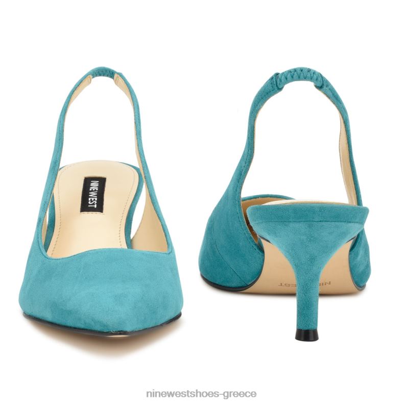 Nine West αντλίες slingback nataly 2JJ4N886 τιρκουάζ σουέτ