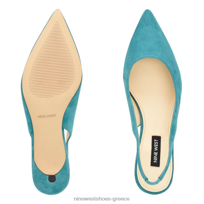 Nine West αντλίες slingback nataly 2JJ4N886 τιρκουάζ σουέτ