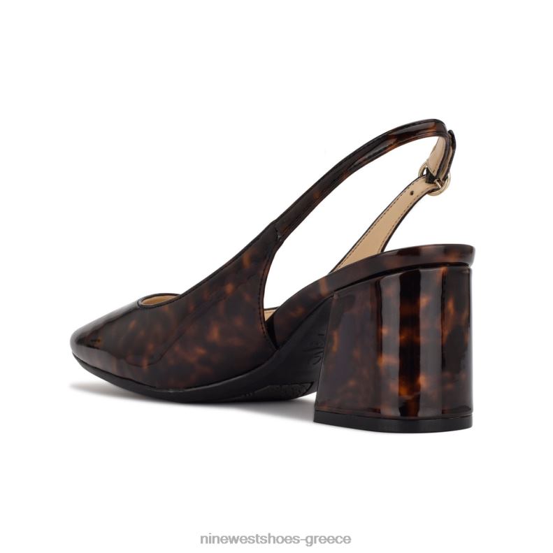 Nine West αντλίες slingback vila 9x9 2JJ4N1102 καφέ χελώνα