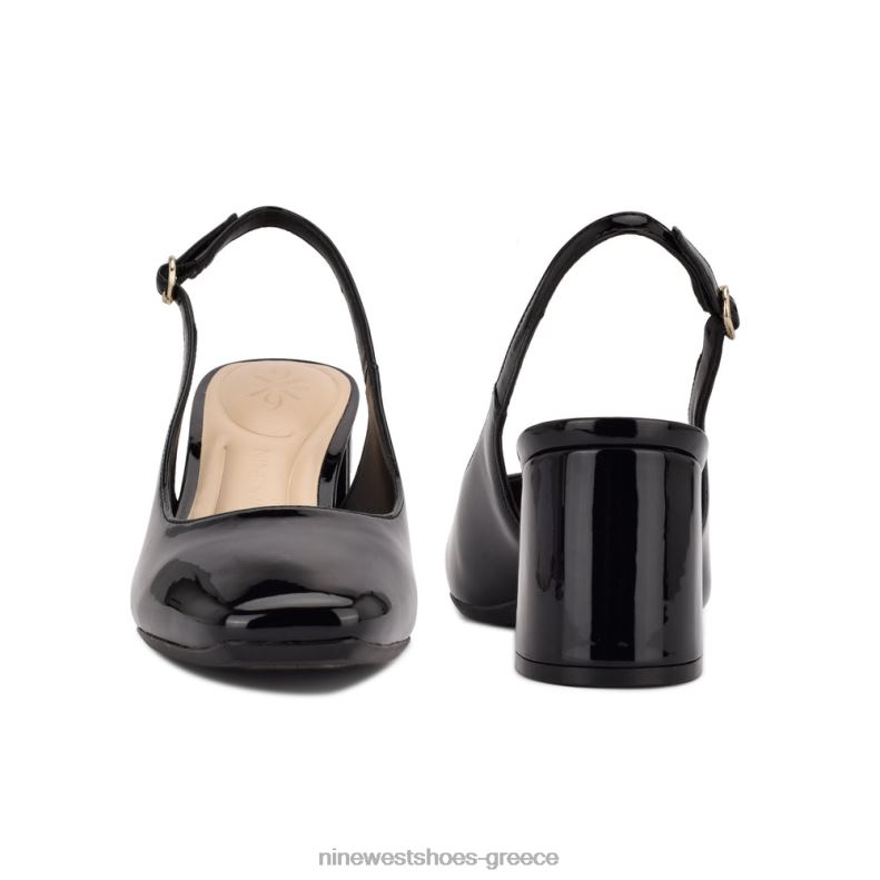 Nine West αντλίες slingback vila 9x9 2JJ4N1103 μαύρη πατέντα